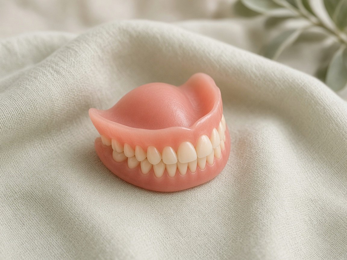 A denture on linen