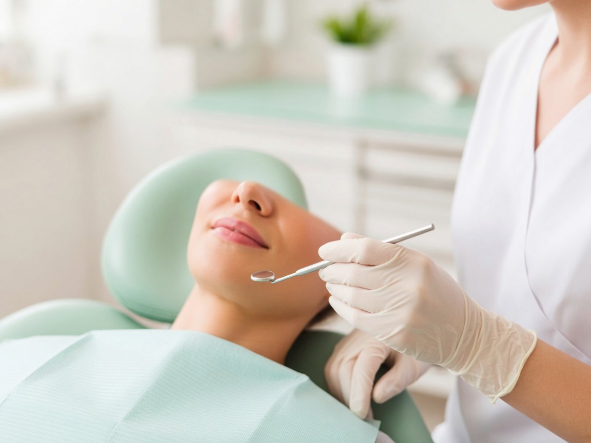 A hygiene visit in a bright clinic